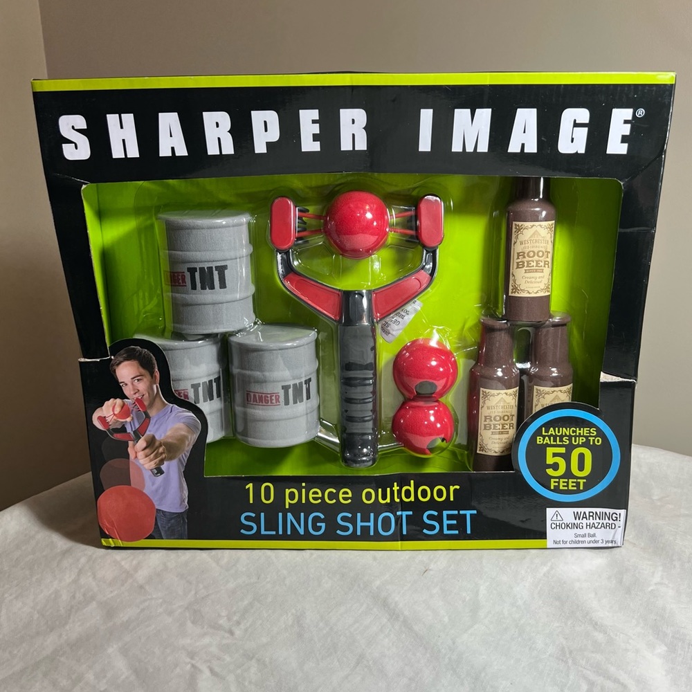 Sharper Image 10 piece outdoor sling shot set new in box slightly damaged